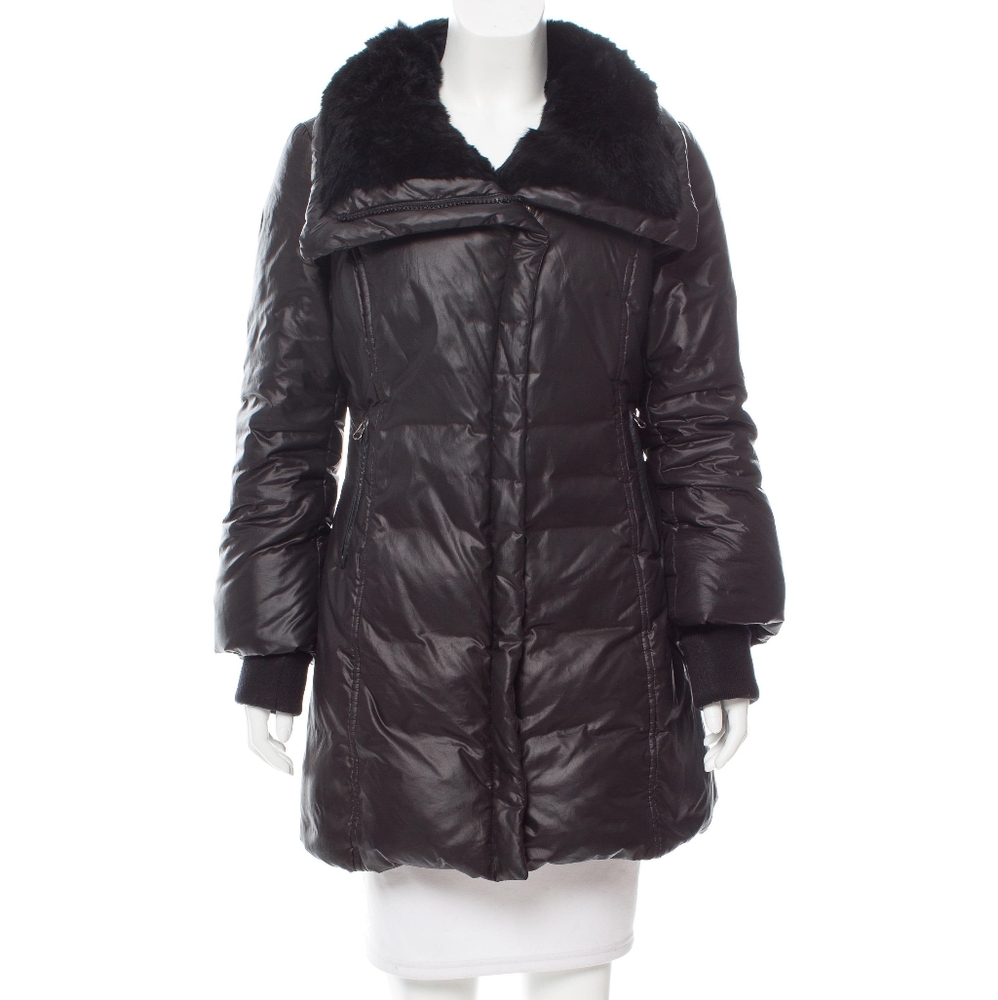 Mackage Black Fur-Trimmed Puffer Down Coat